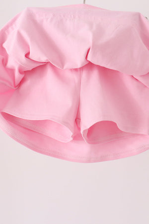 Pink football sequin skorts set