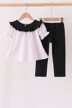 Black Ghost Embroidery Pants Set