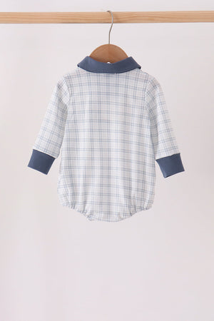 Teal pocket plaid bubble