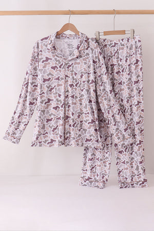 Camouflage bamboo mom pajama set
