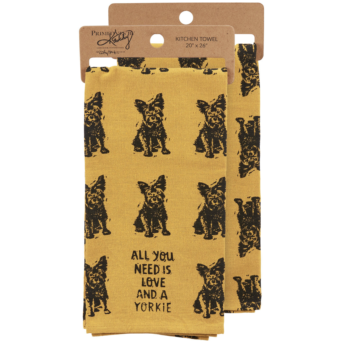 Primitives By Kathy Kitchen Towel - Yorkie