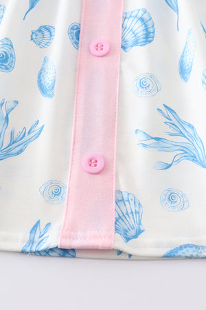 Marine creature print dress mom & me