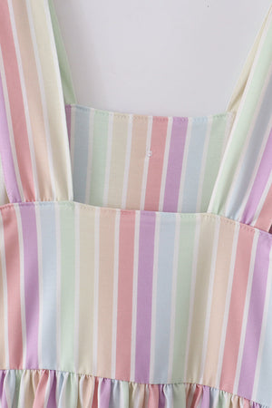 Multicolored stripe women dress