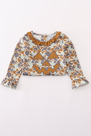 Halloween camouflage applique ruffle dress