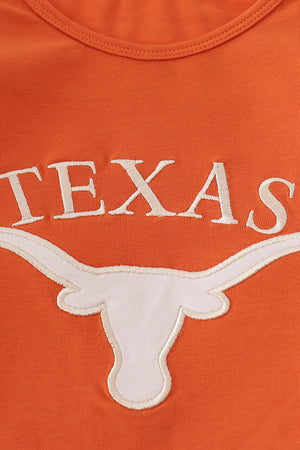 Rust Texas embroidery bow skorts set