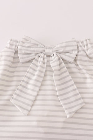 Rust Texas embroidery bow skorts set