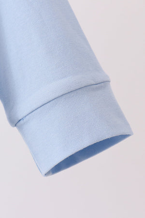 Blue big brother embroidery top