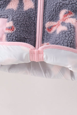 Blue bow fleece jacket