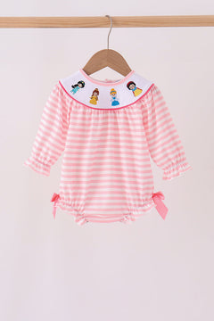 Pink Stripe Princess Embroidery Bubble