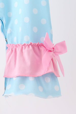 Blue Milk Santa Cookies Ruffle Romper