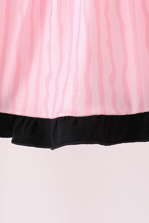 Pink ghost applique stripe dress