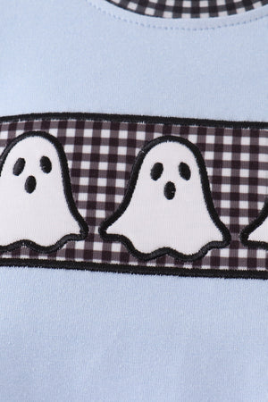 Blue ghost embroidery bubble