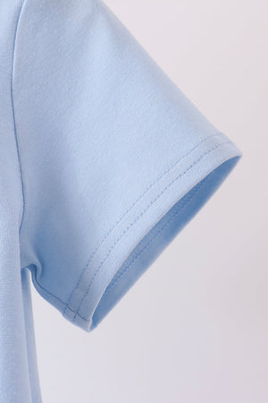 Blue ghost embroidery top