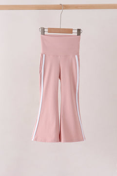 Pink Flare Double Side Stripe Active Pants