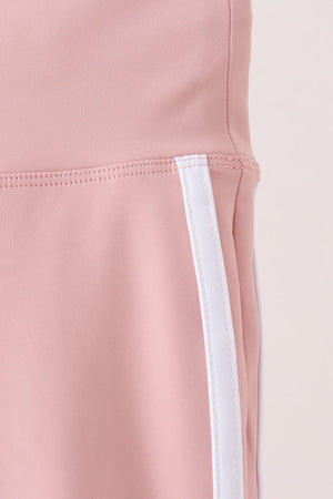 Pink Flare Double Side Stripe Active Pants