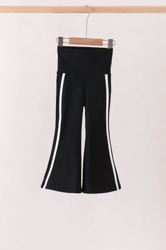 Black Flare Double Side Stripe Active Pants