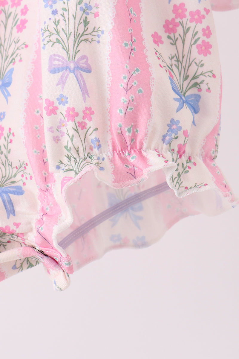 Pink Pearl Bow Floral Bubble