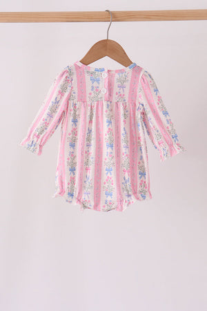 Pink Pearl Bow Floral Bubble