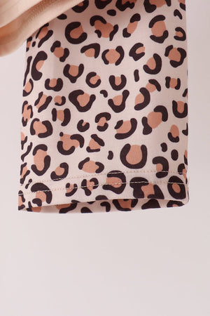 Leopard pumpkin applique pants set