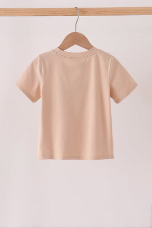 Leopard pumpkin embroidery top