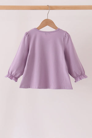 Purple goose embroidery top