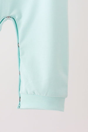 Blue goose embroidery romper