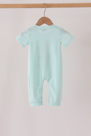 Blue goose embroidery romper
