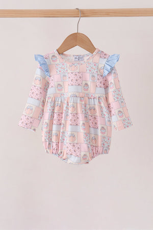 Pink pumpkin ruffle bubble