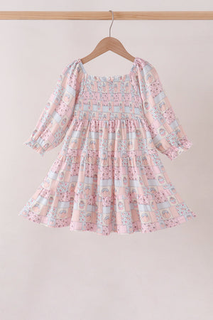 Pink pumpkin smocked mom&me dress