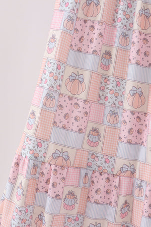Pink pumpkin smocked mom&me dress