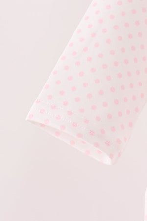 Pink santa claus dot applique ruffle bubble