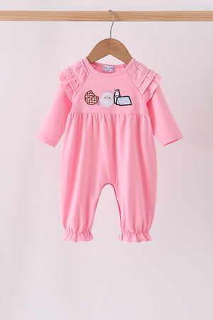 Pink Milk Cookies Ruffle Romper