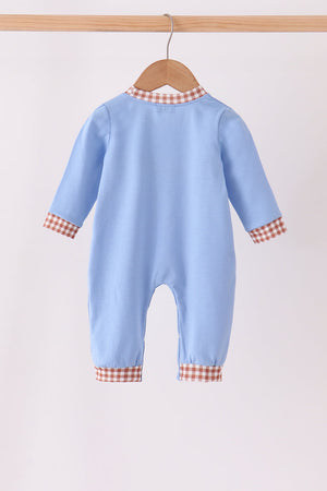 Blue Milk Cookies Embroidery Romper