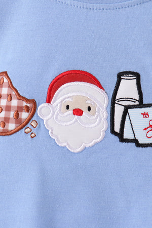 Blue Milk Cookies Embroidery Top