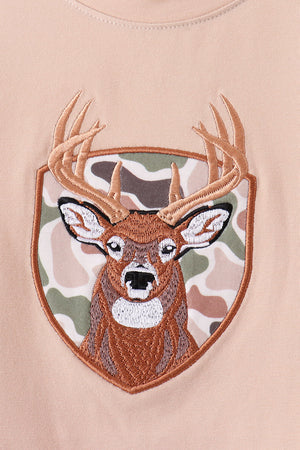 Camo Deer Applique Pants Set