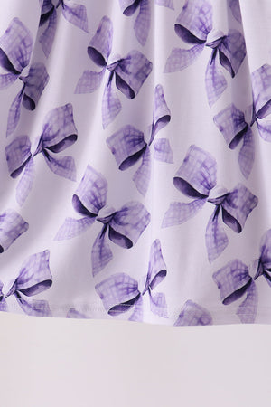 Purple Bow Zip Bamboo Dress