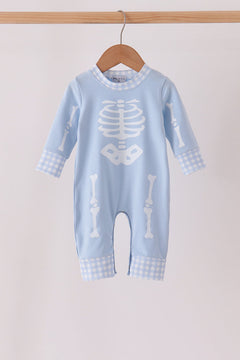 Blue skeleton print romper