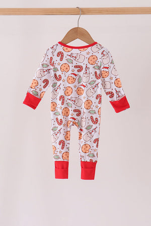 Red milk cookie bamboo romper
