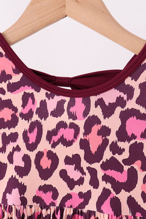 Pink leopard bamboo pants set