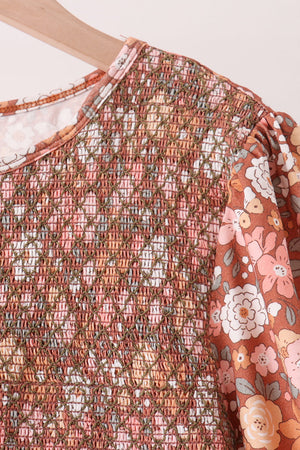 Floral Smocked Mom Dress