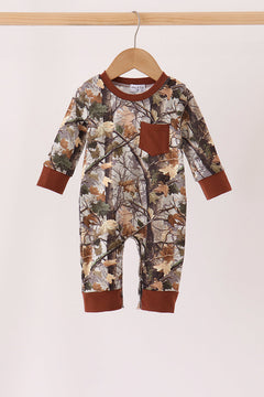 Camouflage tree pocket romper