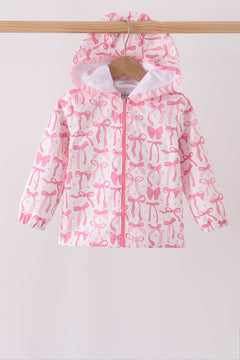 Pink Bow Ruffle Raincoat