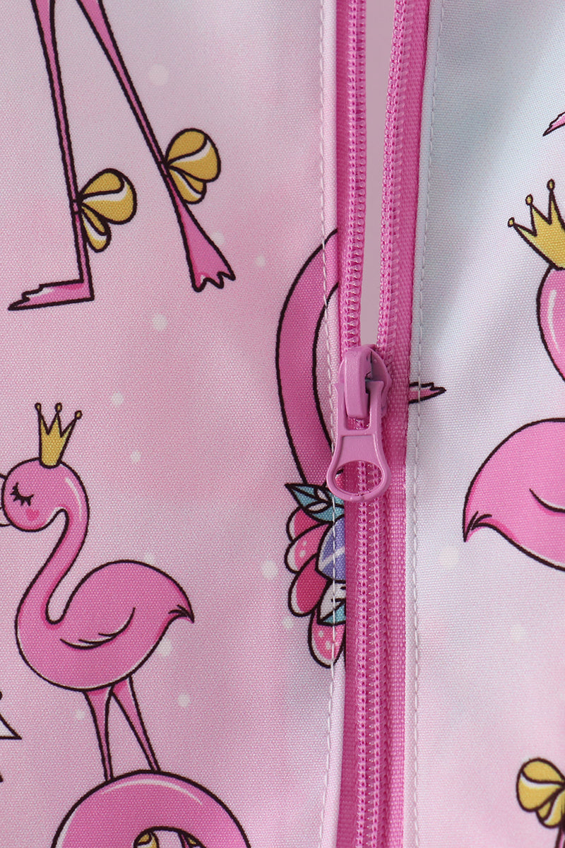 Pink Flamingo Ruffle Raincoat