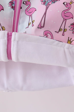 Pink Flamingo Ruffle Raincoat