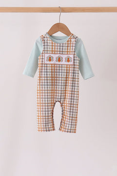 Sage Turkey Embroidery Plaid 2pc set