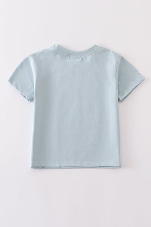 Blue blank basic t-shirt Adult Kids and baby bubble