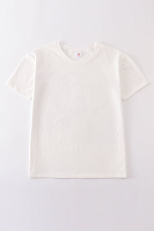 Cream blank basic t-shirt Adult Kids and baby bubble