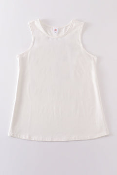 White blank basic kids teens adult tank top