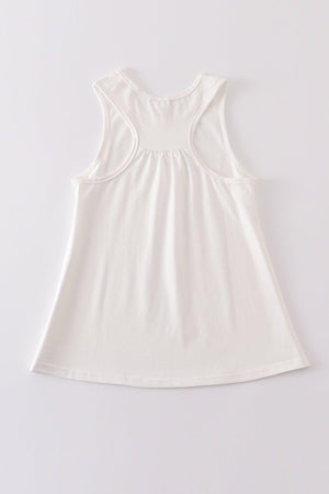 White blank basic kids teens adult tank top