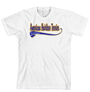 Purple Turtle Gifts - Breed of Champion (Blue) Tee Shirt - American Hairless Terrier